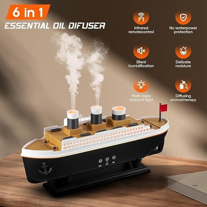 Titanic Steam Ship Design Humidifier Diffuser for Home