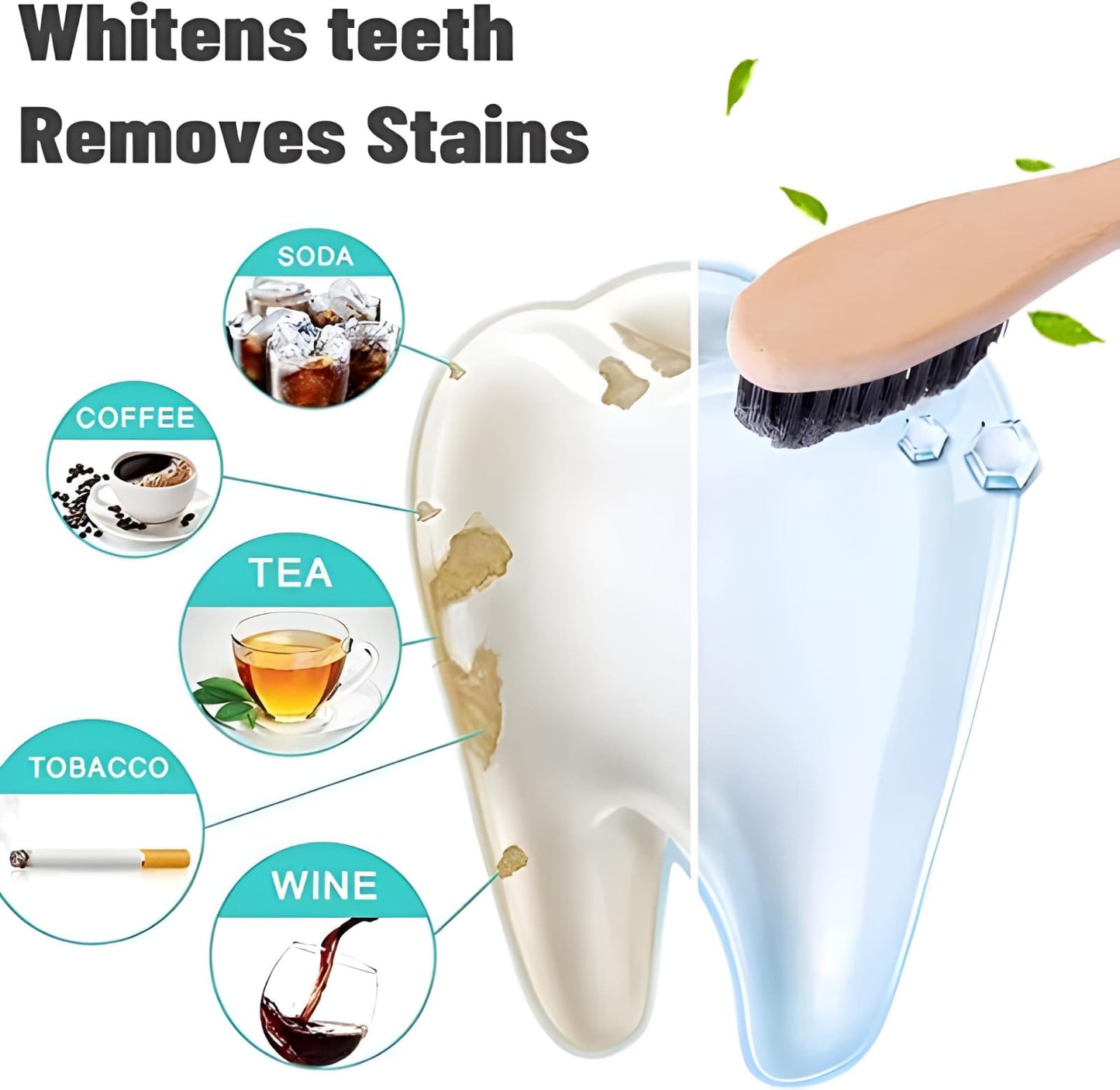 مسحوق الفحم لتبييض الأسنان