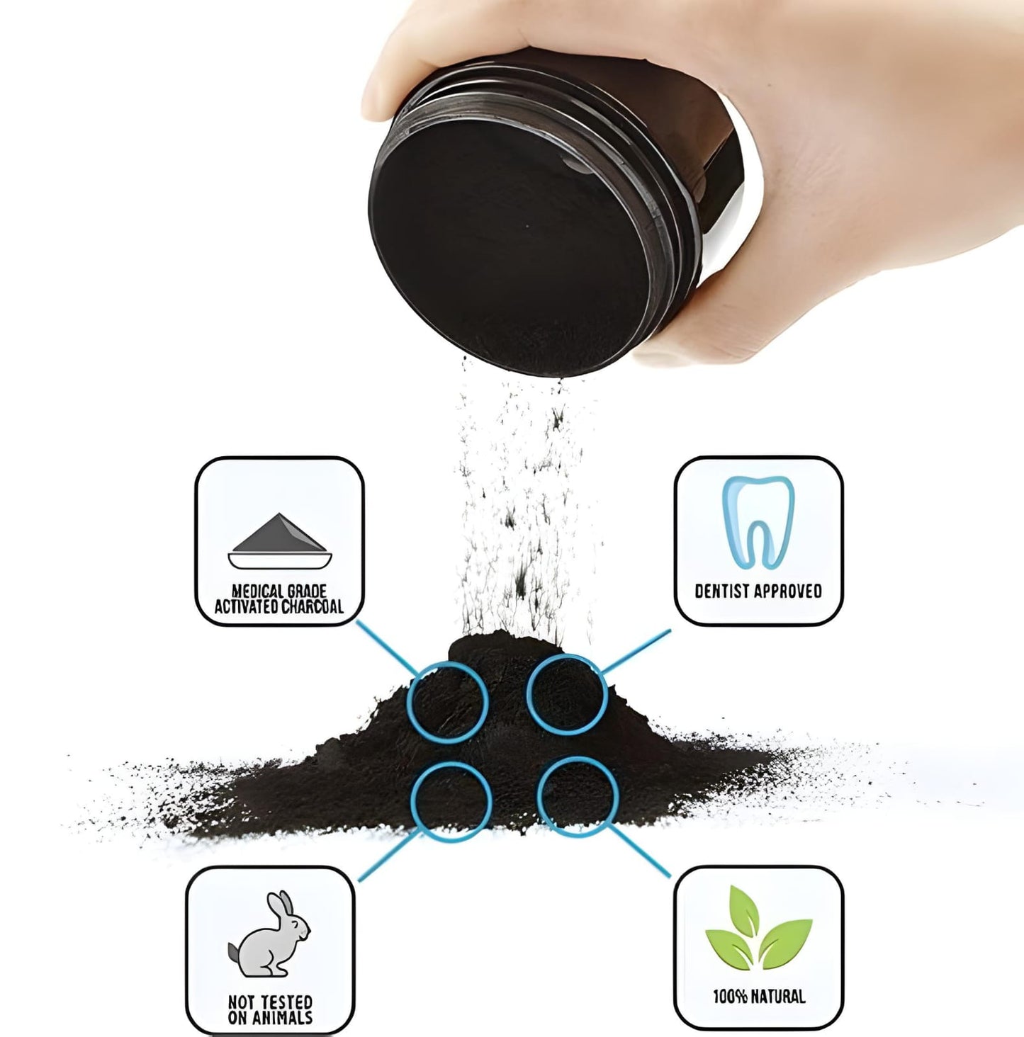 مسحوق الفحم لتبييض الأسنان