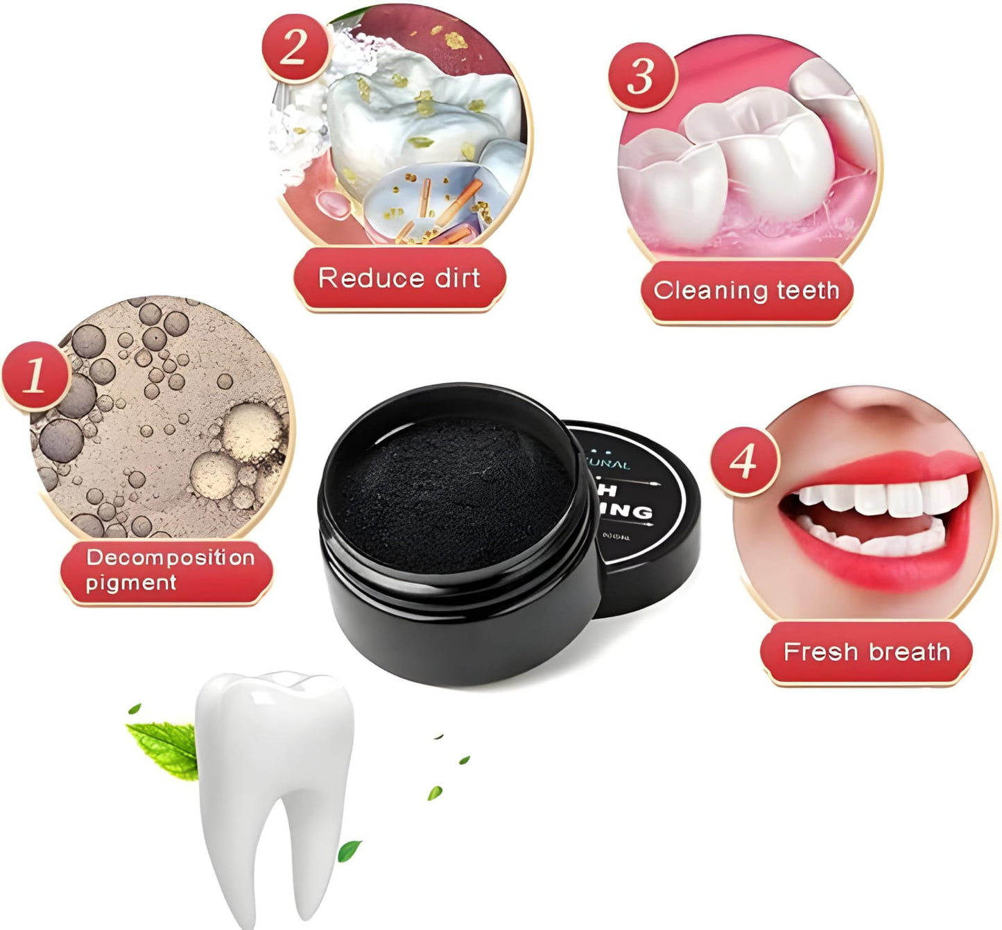 مسحوق الفحم لتبييض الأسنان