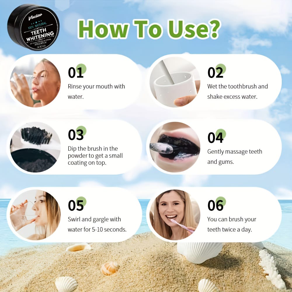 مسحوق الفحم لتبييض الأسنان