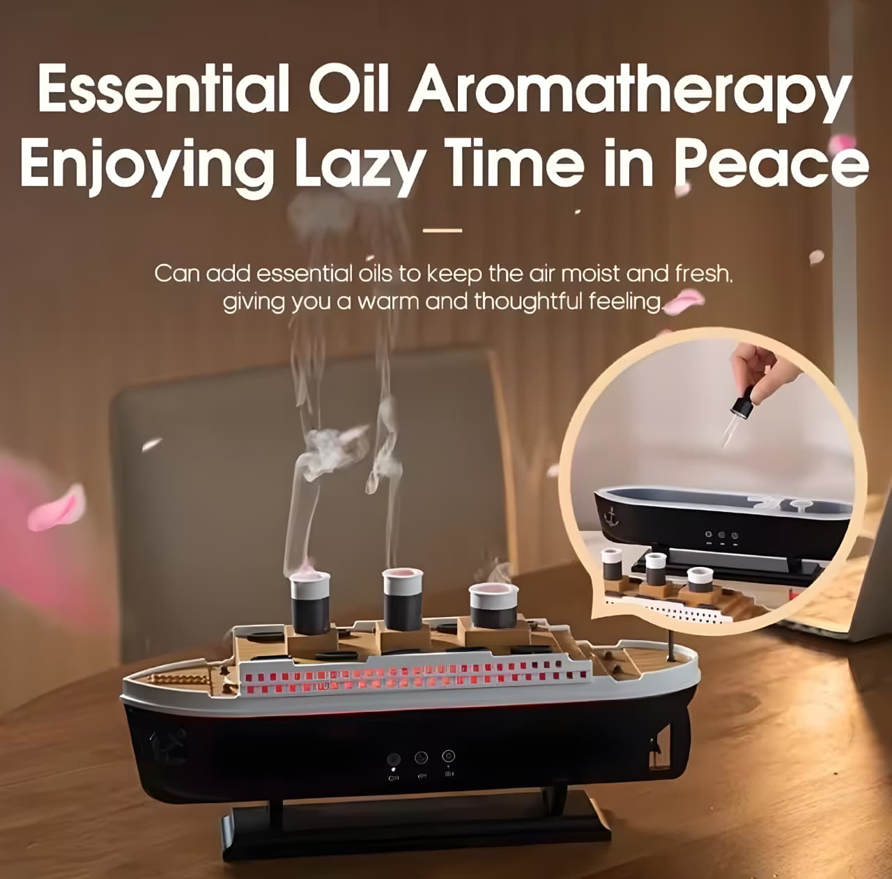 موزع مرطب هواء بتصميم سفينة تايتانيك البخارية للمنزل